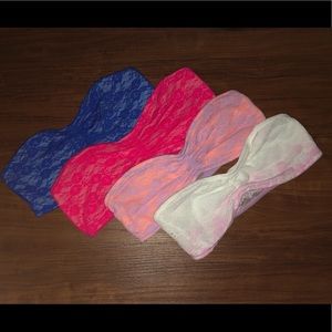 NWOT - 4 Victoria’s Secret Pink Bandeaus - XS/S